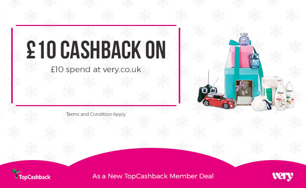 Get £10 cashback at very